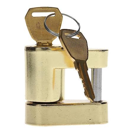 37401 Solid Brass Boat Trailer Hitch Coupler Lock with 2 Matching Keys