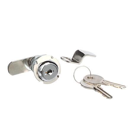 37241 Chrome-Plated Steel Cam Lock with 2 Matching Keys
