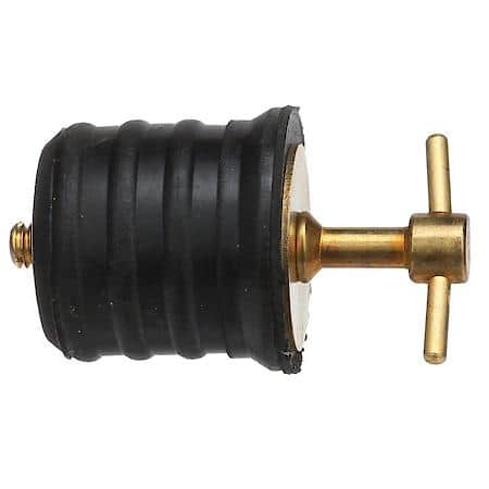 18861 Twist-Turn 1.25-Inch Marine Boat Brass Drain Plug with Neoprene Seal