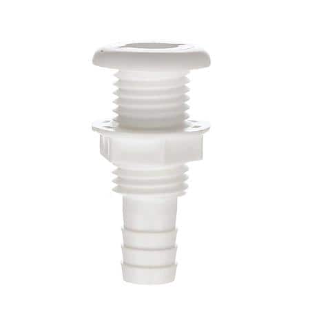 18051 Thru-Hull Connector With Broad Flange, Fits 3/4 Inch ID Hose