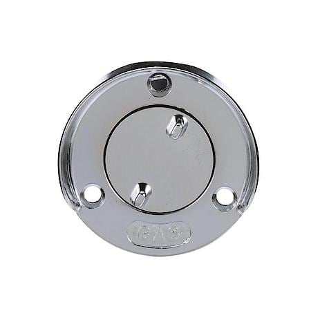 32041 Deck Mount Gas Fill Plate with Cap, Chrome Plated Zinc, and Rubber Gasket
