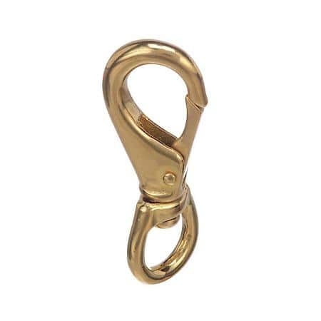 36881 Swivel Eye Snap, Cast Brass, Size #1, 3-1/4 Inches Long, 5/8 Inch ID Eye
