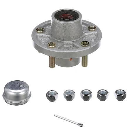 53041 1in Trailer Wheel Galvanized Hub Kit , 5 UHI Lug, 1,250#, Pre-Greased