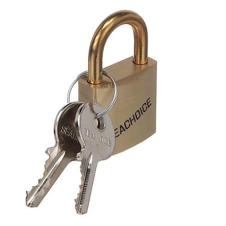 37211 Solid Brass Padlock With Engraved Seachoice Logo Includes 2 Keys