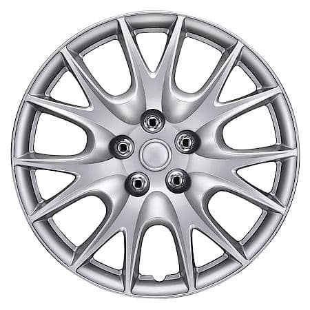 16" Wheel Cover: 7 Durham, Silver, High Impact Plastic, 4 Pack