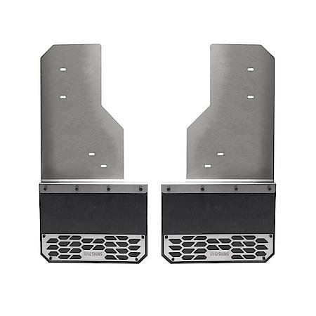 Direct Fit, Set Of 2, Flat, Without Logo, Brushed, Ss, Bolt On Mount