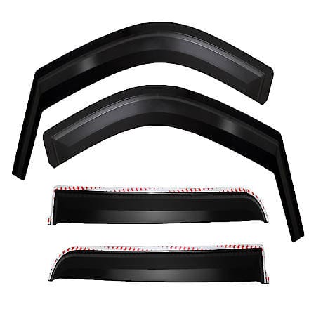 Low Profile, In-Channel With Tape, Matte Black, Polycarbonate, Set Of 4