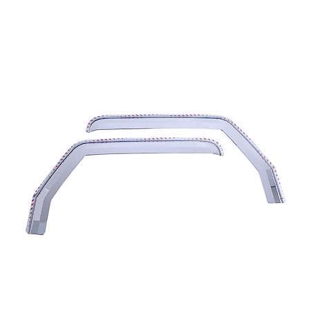 Low Profile, Tape-On, Chrome, Polycarbonate, Set of 2