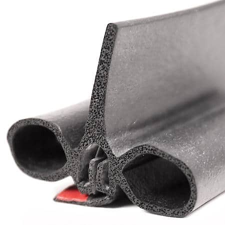 RV Slide Out Seal Push On Steel Core Tape On, 2-1/2 in. x 2 in. 150 ft, Black