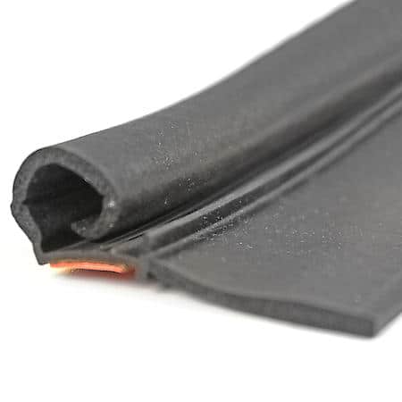 RV Slide Out Bulb Seal w Flap Tape On, 2 in. x 3/4 in. 30 ft, Black