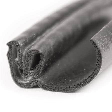 RV Flap Seal Push On Steel Core, 1-1/4 in. x 1/2 in. 250 ft, Black