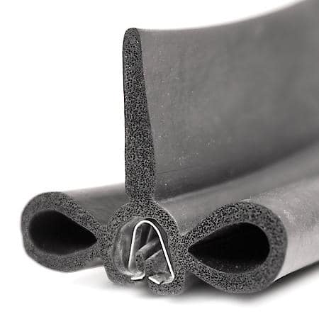 RV Slide Out Seal Push On Steel Core, 2-1/4 in. x 2 in. 75 ft, Black