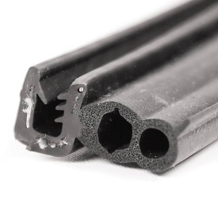 RV Double Bulb Seal Steel Core, 1/2 in. x 1-1/4 in. 15 ft, Black