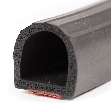 RV Large Bulb Seal Tape On, 1 in. x 1 in. 100 ft, Black