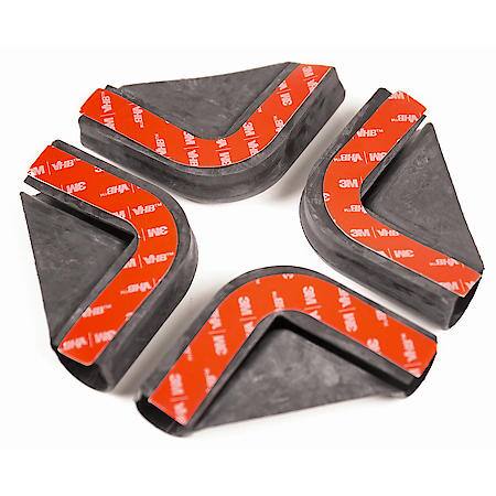 RV Slide Out Corner Seals Tape On 4 Pc, 3 in. x 3 in. x 1 ft, Black