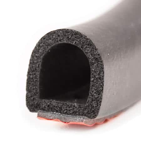 RV Small Bulb Seal Tape On, 1/2 in. x 5/8 in. 30 ft, Black