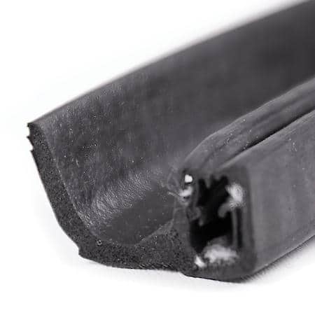 RV Flap Seal Push On Steel Core, 1-1/8 in. x 1/2 in. 15 ft, Black