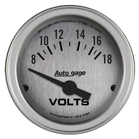 GAUGE CONSOLE; VOLTMETER; 2 1/16in.; 18V; SLVR DIAL; SLVR BEZEL; AUTOGAGE
