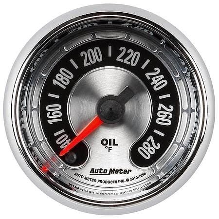 GAUGE; OIL TEMP; 2 1/16in.; 280deg.F; DIGITAL STEPPER MOTOR; AMERICAN MUSCLE