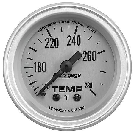GAUGE CONSOLE; TEMPERATURE; 2 1/16in.; 280deg.F; SLVR DIAL; SLVR BEZEL; AUTOGAGE