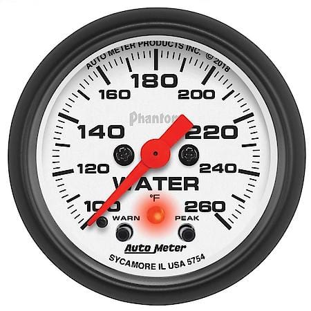 GAUGE; WATER TEMP; 2 1/16in.; 260deg.F; DIGITAL STEPPER MOTOR W/PK/WRN; PHANTOM