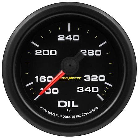 GAUGE; OIL TEMP; 2 1/16in.; 340deg.F; STEPPER MOTOR W/PEAK/WRN; EXTREME ENVIRONM