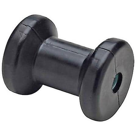 Seachoice Black Rubber Spool Roller. Black rubber with plastic sleeve. 5 inch