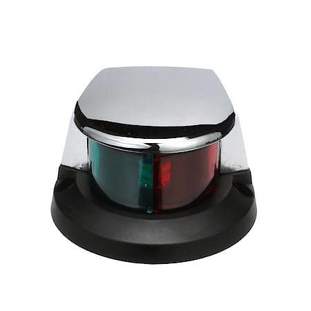 02021 Zamak Chrome-Plated 12V Bi-Color LED Boat Navigation Bow Light, 4 Inch
