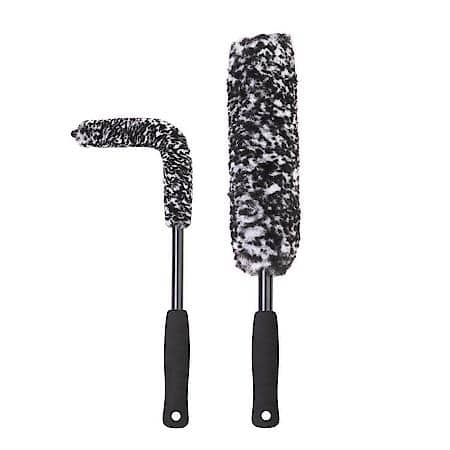 Car Washing Bendable Wheel Cleaning Wands - Synthetic Wool, Ergonomic Handle, Scratch-free, 2/Pack