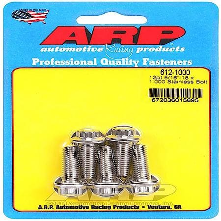 Standard Bolt, 5/16"-18 Thread, 1.00"L Under Head, 3/8 "Socket, SS, 5 Pack