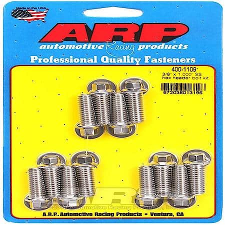 Universal, 3/8"-16 Thread, 1"L, Hex Head, Stainless, Natural, Ss, Set Of 12