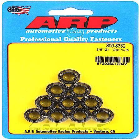 3/8" - 24 Thread Size, 1/2" Socket Size, Black Oxide, Chrome Moly, 10 Piece Pack