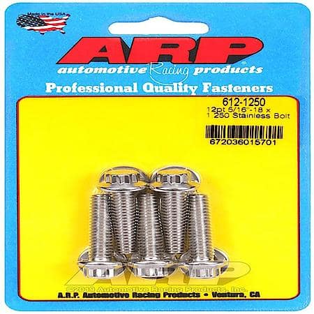 Standard Bolt, 5/16"-18 Thread, 1.25"L Under Head, 3/8 "Socket, Ss, 5 Pack