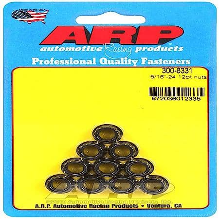 12 Point, 5/16"-24 Thread, 3/8"Socket, 180000Psi Tensile, Black Oxide, 10 Piece
