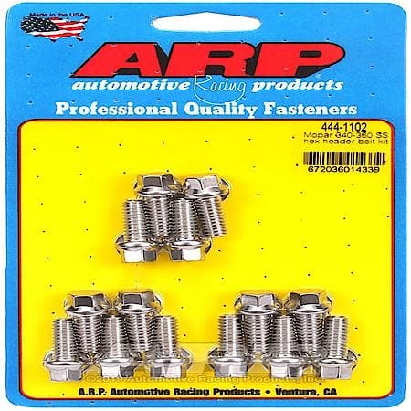 For Use With Chrysler, 5/16" Thread, 0.75"L, Hex Head, Natural, Ss, Set Of 14