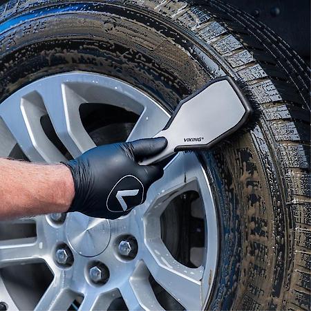 Tire Cleaning Brush with ergonomic handle and grip