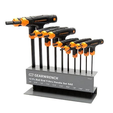 10 Piece Sae Ball End T-Handle Hex Key Set