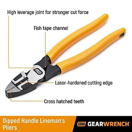 Plier, 8In Linesman Plier Dipped Handle