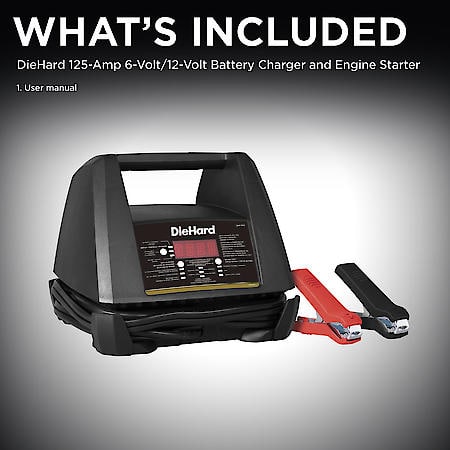 5-in-1 6V/12V 6-Amp Battery Charger and 125-Amp Engine Starter: 40-Amp Boost
