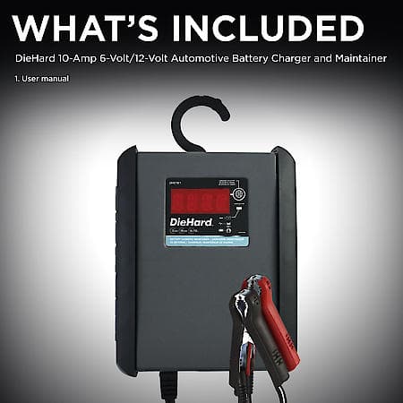 3-in-1 6-Volt/12-Volt 10-Amp Battery Charger and Maintainer: Digital Display