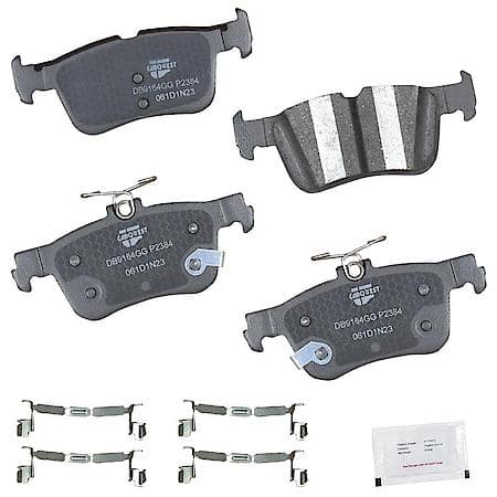 Rear Brake Pads: Low-metallic, With Hardware, Better Performance, Quiet, Low Dust - Rear