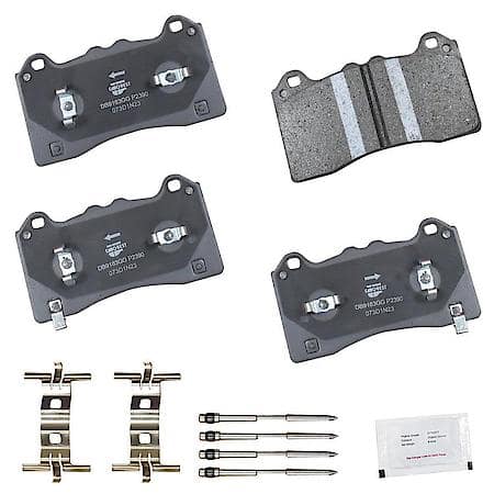 Front Brake Pads: Low-metallic, With Hardware, Better Performance, Quiet, Low Dust - Front
