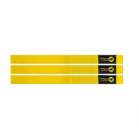 Quick-Strap Cord Wraps: Hook and Loop Strap, 12 In, 3 Pack, Yellow