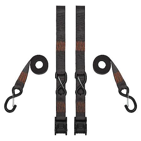 8' 2100 lb Tactical Cambuckle Tie Down 2 Pack Gray