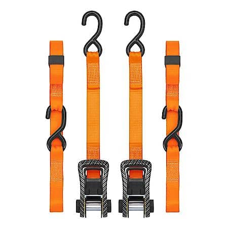 10' 3000 lb Carbon X Ratchet Tie Down 2 Pack Orange
