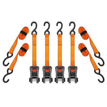 14' 3000 lb Carbon X Ratchet Tie Down 4 Pack Orange