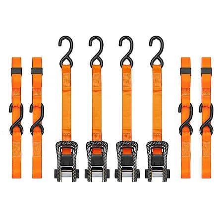 14' 3000 lb Carbon X Ratchet Tie Down 4 Pack Orange