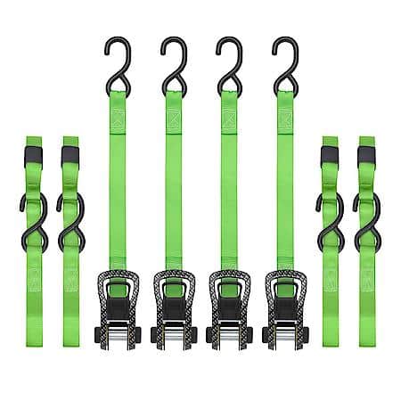 14' 1500 lb Carbon X Ratchet Tie Down 4 Pack Green