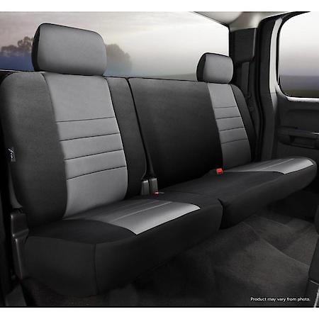 FIA NP92-88 GRAY, CUSTOM SEAT COVER REAR 60/40, NEOPRENE, BLACK/GRAY