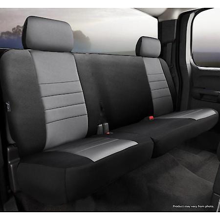 FIA NP92-66 GRAY, CUSTOM SEAT COVER REAR CUSHION 60/40, NEOPRENE, BLACK/GRAY